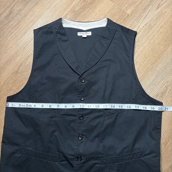 Engineered Garments cotton vest size M medium button dark gray cinch waistcoat - Picture 5 of 6